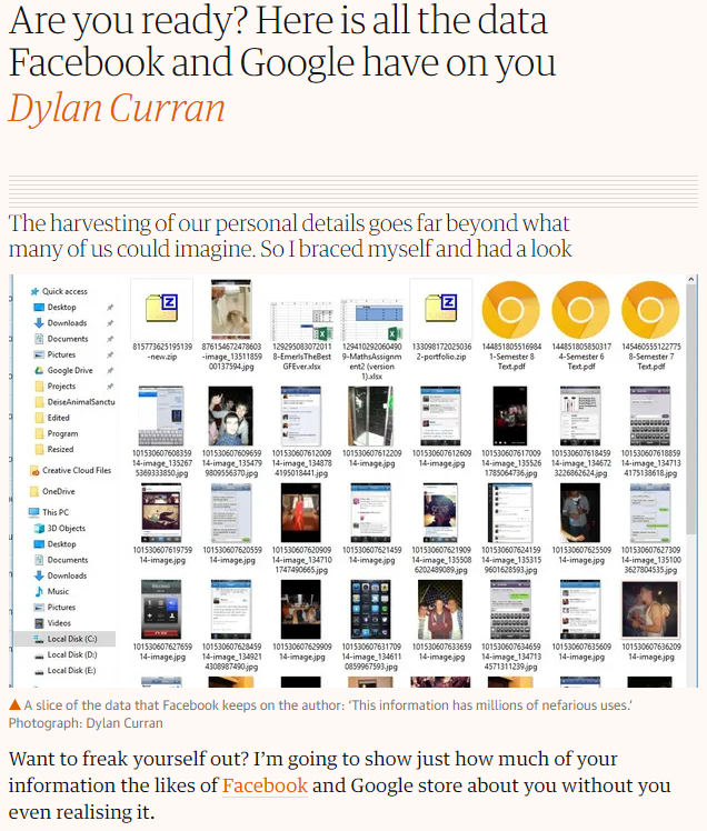 Facebook and google are collecting personal details about their users